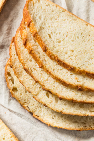 Homemade Sourdough White Bread Slices Ready to Eat
