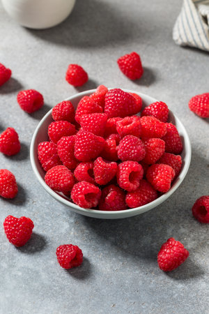 Organic Raw Red Raspberries Ready to Eat