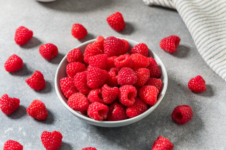 Organic Raw Red Raspberries Ready to Eat