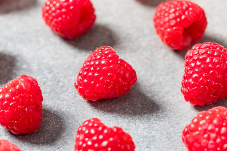 Organic Raw Red Raspberries Ready to Eat