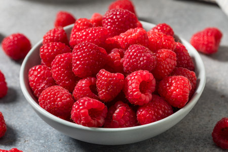 Organic Raw Red Raspberries Ready to Eat