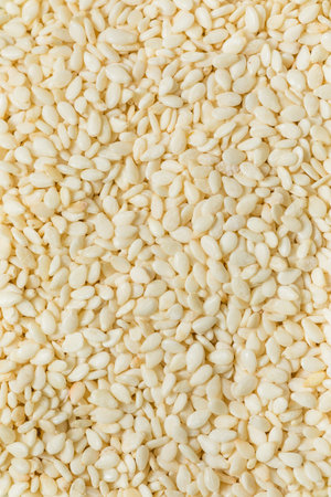 Organic Raw White Sesame Seeds in a Bowl