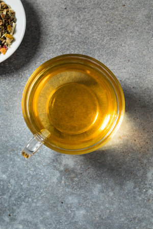 Healthy Organic Herbal Chamomile Tea with Citrusの写真素材