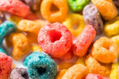 Sweet Fruity Kids Breakfast Cereal with Whole Milk