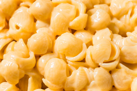 Homemade Healthy Macaroni and Cheese Shells with Cheddar in a Bowl