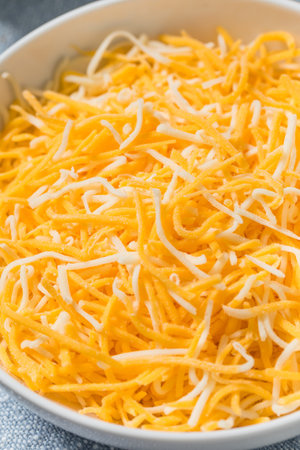 Mexican Pepper Jack Shredded Cheese in a Bowl for Cooking