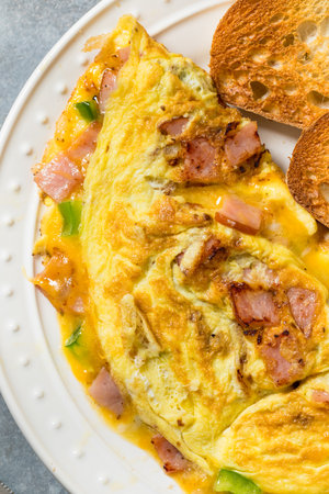 Homemade Denver Omelette with Ham Cheese and Pepperの写真素材