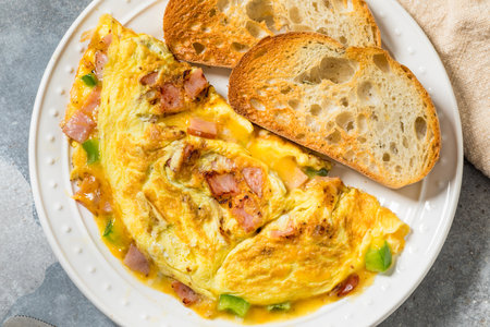 Homemade Denver Omelette with Ham Cheese and Pepperの写真素材
