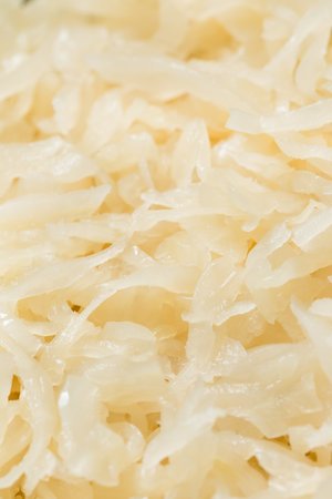 Organic Raw White German Sauerkraut to Eat in a Bowlの写真素材