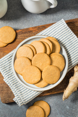 Sweet Homemade Gingersnap Cookies for the Holidaysの写真素材