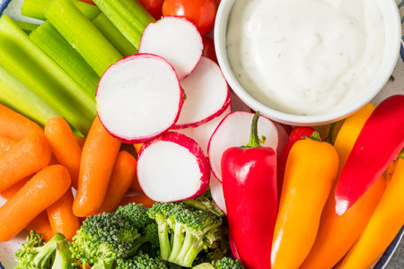 Organic Raw Crudite Veggie Platter with Ranch Dressing