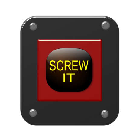 Screw it button mounted on gray panel