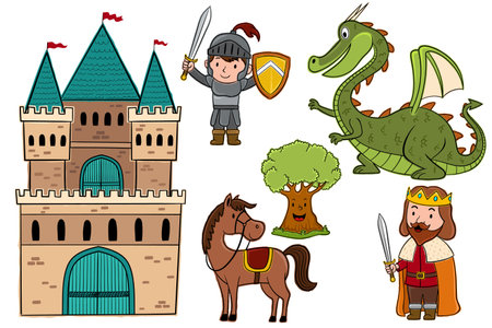 Vector illustration of cartoon set fairy tales charactersのイラスト素材