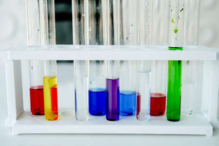 Many of glassware science laboratory concept in the room of science experimentの写真素材
