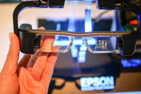 BANGKOK, THAILAND - DECEMBER 27, 2017: Epson launches smart glasses Epson Moverio Pro BT-2000 for...