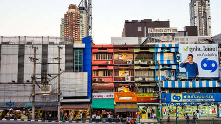 BANGKOK, THAILAND - FEBRUARY 22, 2019: Many of old buildings in Ratchaprasong intersection are...