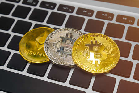 physical version of bitcoin that is a new virtual money world cryptocurrency and digital payment...