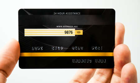 mockup credit card, the popular payment method with plastic and card close up shot and isolated on...