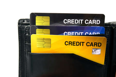 mockup credit card, the popular payment method with plastic and chipcard card close up shot and...