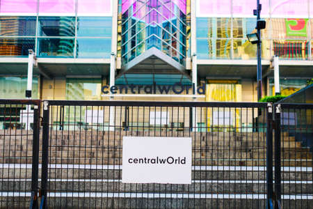 BANGKOK, THAILAND - APRIL 5, 2020: CentralWorld shopping mall was temporarily closed by the government act during coronavirus disease (Covid-19) lockdown in Bangkokのeditorial素材