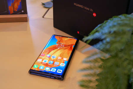 Bangkok, Thailand - JUNE 4, 2020: Huawei Mate XS has been unveiled in Thailand, an Android-based...