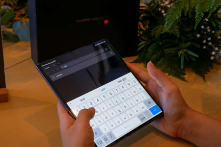 Bangkok, Thailand - JUNE 4, 2020: Huawei Mate XS has been unveiled in Thailand, an Android-based...