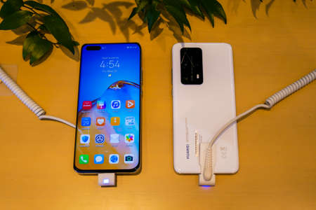 Bangkok, Thailand - JUNE 4, 2020: HUAWEI P40 Pro+ has been unveiled in Thailand, an Android-based...