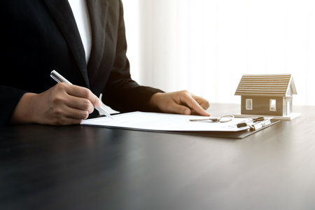 Concept of real estate, House rental contract and buying houses.の写真素材