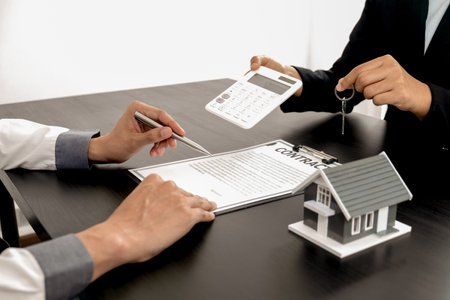 Concept of real estate, House rental contract and buying houses.の写真素材