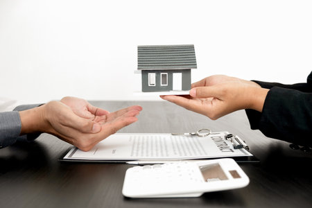 Concept of real estate, House rental contract and buying houses.の写真素材