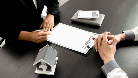 The customer is signing a rental contract for a house, Property concept.の写真素材