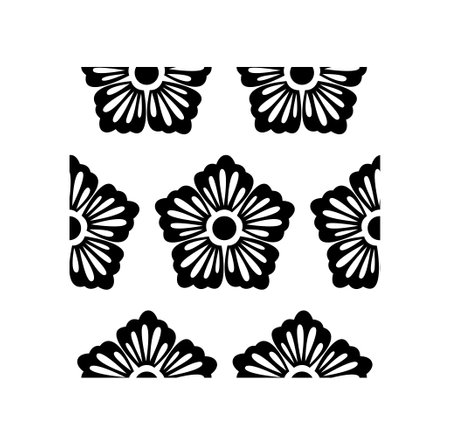 Abstract flower petals isolated on white background is in Seamless patternのイラスト素材