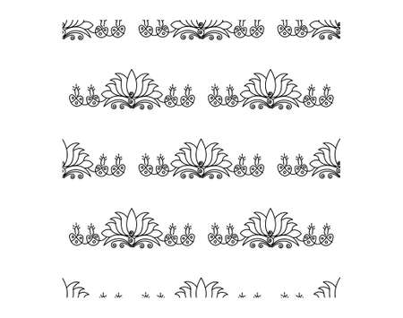 Lotus flower with leafy petals and spirals isolated on white background is in Seamless patternのイラスト素材