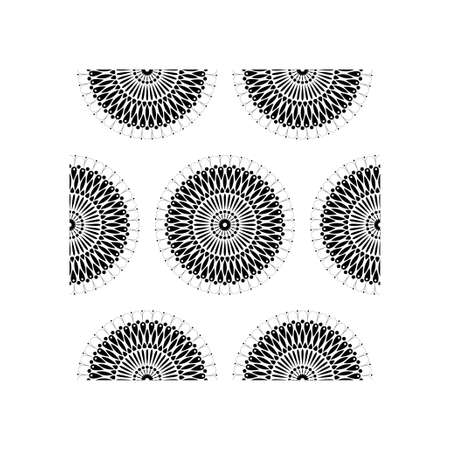 Beautiful Indian Traditional and Cultural Rangoli mandala design concept of floral art isolated on white background is in Seamless patternのイラスト素材