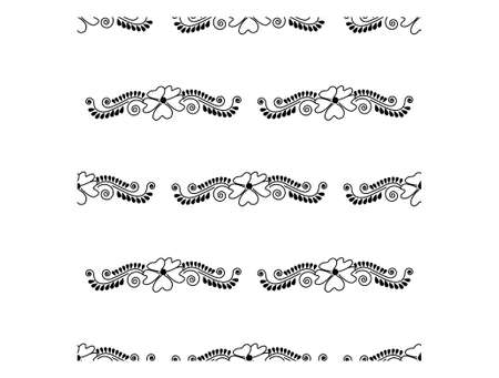 Beautiful Indian rangoli or alpona design concept of floral art with leaves, petals and spirals isolated on white background is in Seamless patternのイラスト素材