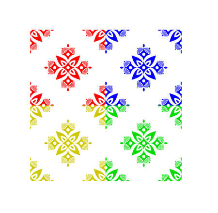 Abstract floral pattern isolated on white background is in Seamless patternのイラスト素材