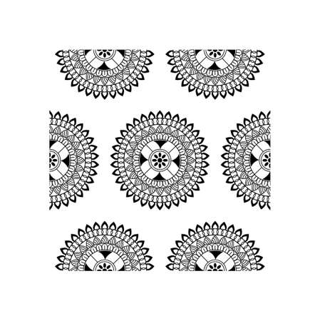 Abstract Floral mandala design concept  isolated on white background is in Seamless patternのイラスト素材