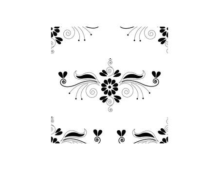 Beautiful Indian rangoli or alpona design concept of floral art with leaves, petals and spirals isolated on white background is in Seamless patternのイラスト素材