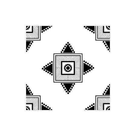 Abstract Floral mandala design concept  isolated on white background is in Seamless patternのイラスト素材