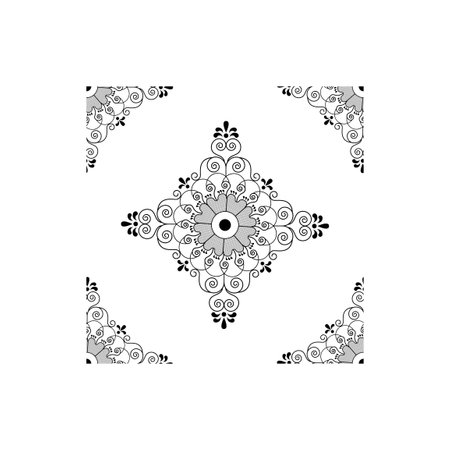 Beautiful Indian Traditional and Cultural Rangoli mandala design concept of floral art isolated on white background is in Seamless patternのイラスト素材