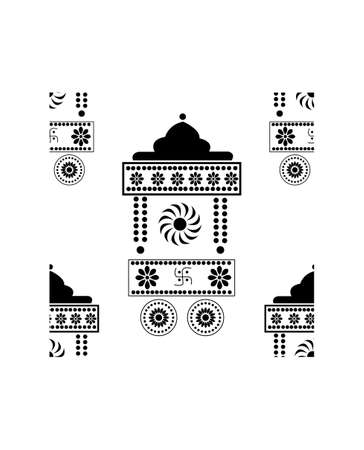 Beautiful Indian ancient vehicle concept isolated on white background is in Seamless patternのイラスト素材