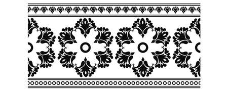Indian Traditional and Cultural Saree border design concept of floral art is in Seamless patternのイラスト素材