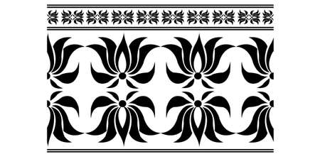Indian Traditional and Cultural Saree border design concept of floral art is in Seamless patternのイラスト素材