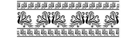 Saree border design concept of peacocks with floral feathers isolated on white background is in Seamless patternのイラスト素材