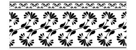 Indian Traditional and Cultural Saree border design concept of floral art is in Seamless patternのイラスト素材