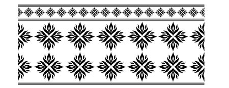 Indian Traditional and Cultural Saree border design concept of floral art is in Seamless patternのイラスト素材