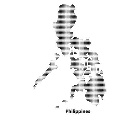 Vector halftone Dotted map of Philippines country for your design, Travel Illustration concept.のイラスト素材