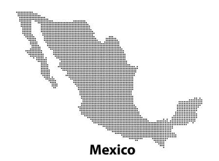 Vector halftone Dotted map of Mexico country for your design, Travel Illustration concept.のイラスト素材