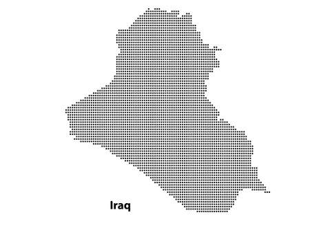 Vector halftone Dotted map of Iraq  country for your design, Travel Illustration concept.のイラスト素材