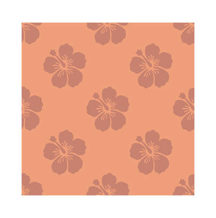 Abstract hibiscus flowers isolated on colorful background is in Seamless patternのイラスト素材